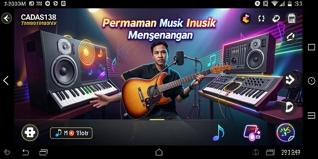 Tampilan gameplay CADAS138 dengan berbagai efek musik yang menarik.