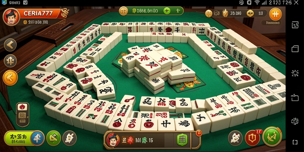 Screenshot gameplay Mahjong CERIA777 dengan desain ubin yang menawan.
