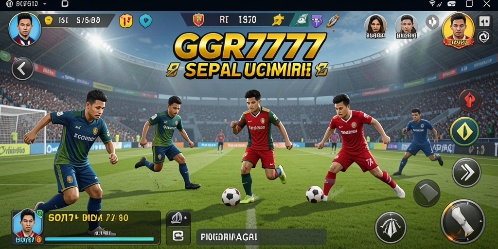 Tampilan gameplay GGR7777 dengan aksi sepak bola yang menegangkan.