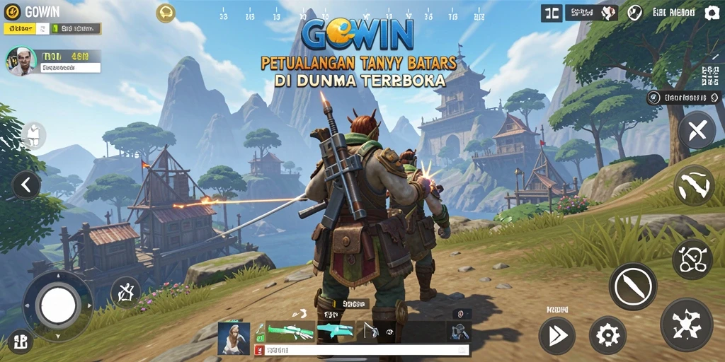 Gambaran gameplay GOWIN yang menawan dalam dunia terbuka.