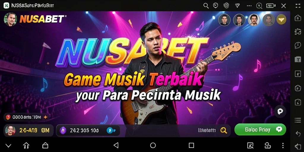Tampilan gameplay NUSABET dengan elemen musik interaktif yang menawan.