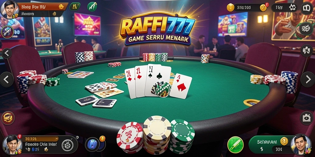 Screenshot RAFFI777 menampilkan momen seru permainan poker.