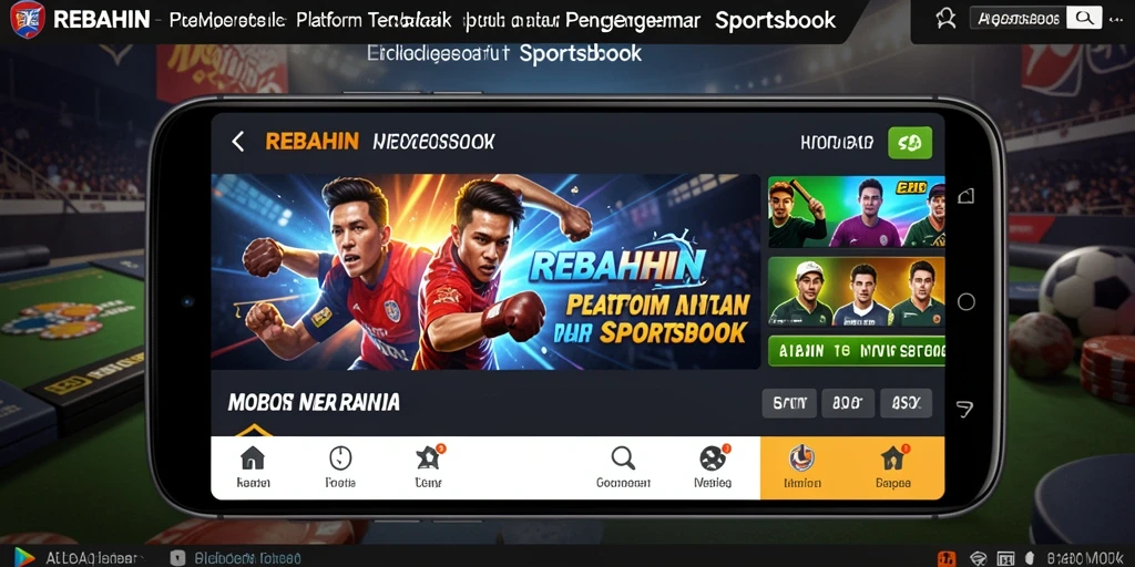 Tampilan menarik dari aplikasi REBAHIN dengan fitur sportsbook.