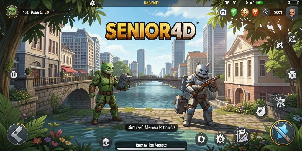 Tampilan menarik dari gameplay SENIOR4D yang interaktif.