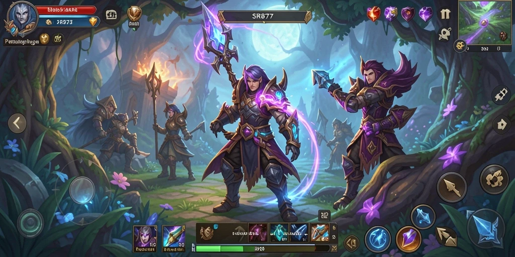 Screenshot gameplay SR877 menampilkan pertarungan epik dengan karakter yang mendebarkan.