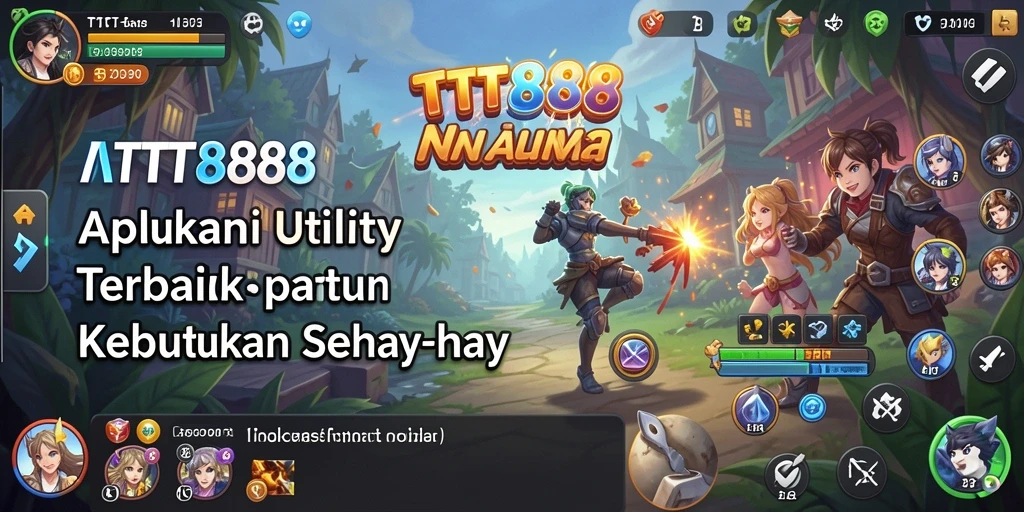 Tampilan luar aplikasi TTT888 dengan berbagai fitur Utility yang menarik.