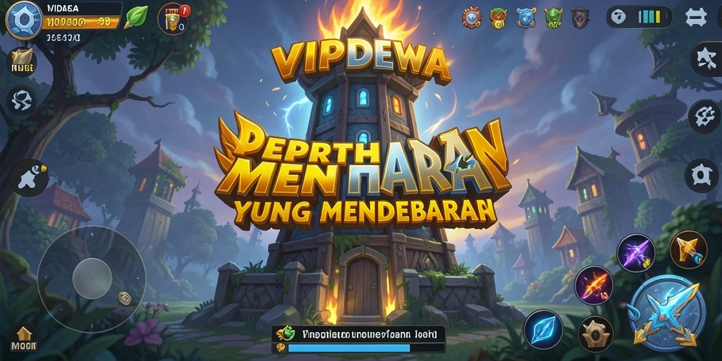 Tangkapan layar menunjukkan aksi intens gameplay Tower Defense di VIPDEWA.
